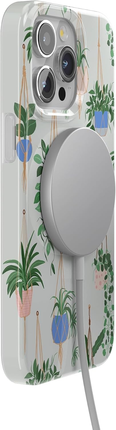 image:imageCasely iPhone 15 Pro Max Case Clear Skies Clear Shimmer Compatible with MagSafe Classic Ultra Slim DesignHanging Around Potted Plants Floral