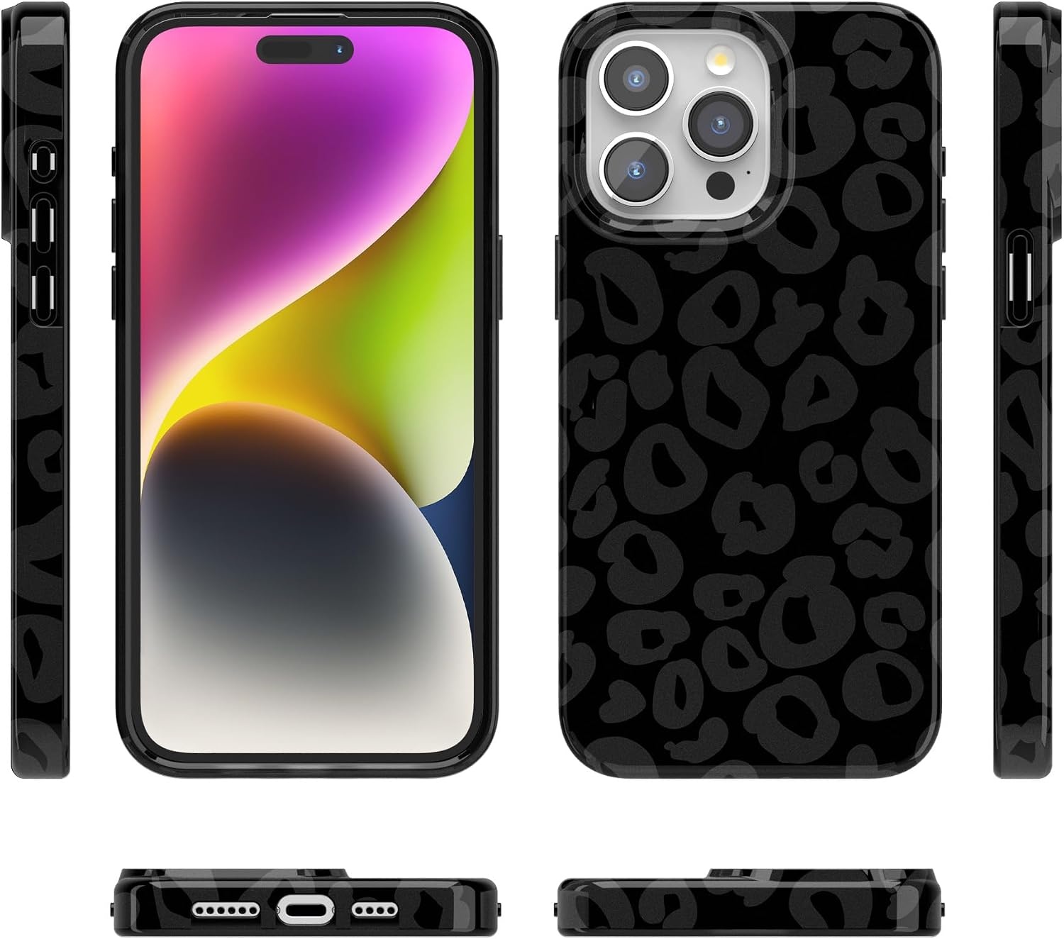 image:imageCasely iPhone 15 Pro Max Case Clear Skies Clear Shimmer Compatible with MagSafe Classic Ultra Slim DesignInto the Wild Black Leopard