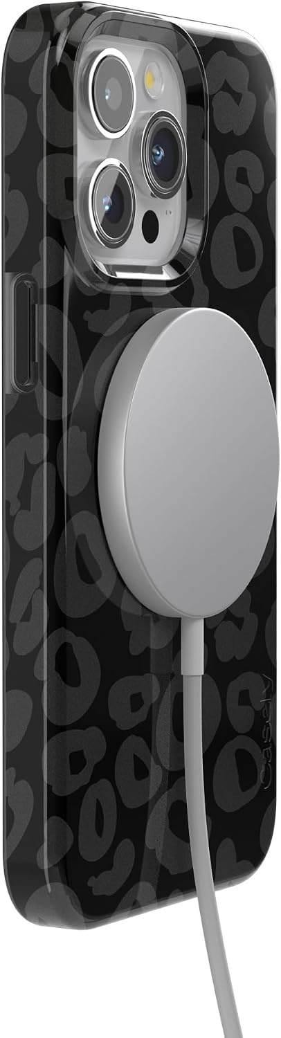 image:imageCasely iPhone 15 Pro Max Case Clear Skies Clear Shimmer Compatible with MagSafe Classic Ultra Slim DesignInto the Wild Black Leopard