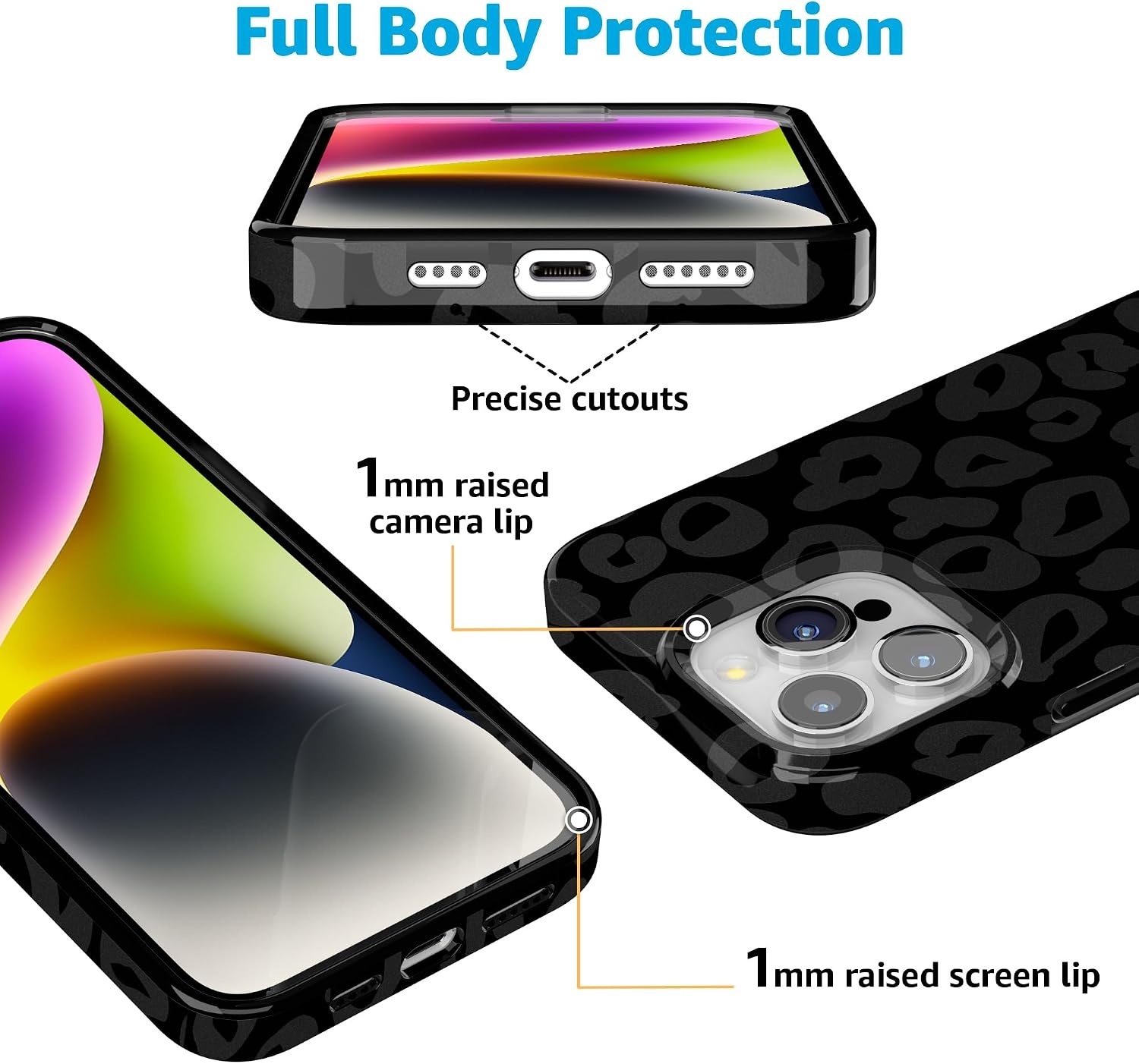image:imageCasely iPhone 15 Pro Max Case Clear Skies Clear Shimmer Compatible with MagSafe Classic Ultra Slim DesignInto the Wild Black Leopard