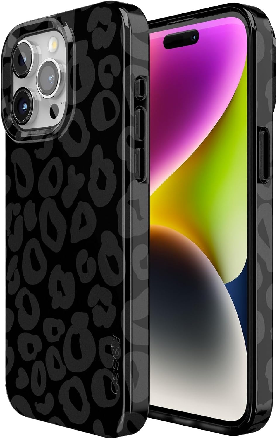 image:imageCasely iPhone 15 Pro Max Case Clear Skies Clear Shimmer Compatible with MagSafe Classic Ultra Slim DesignInto the Wild Black Leopard
