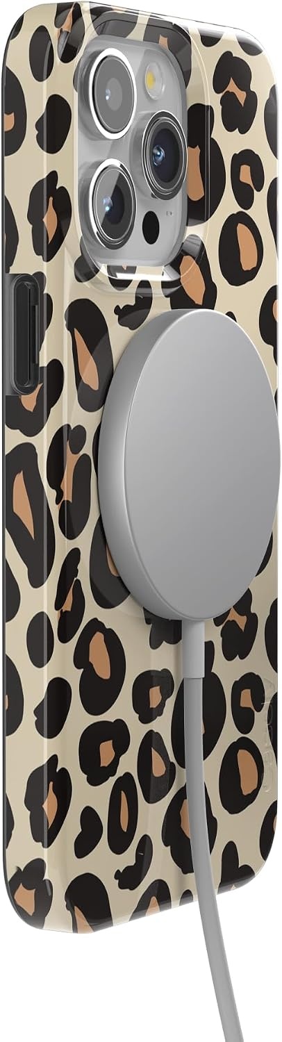 image:imageCasely iPhone 15 Pro Max Case Clear Skies Clear Shimmer Compatible with MagSafe Classic Ultra Slim DesignInto the Wild Leopard Print
