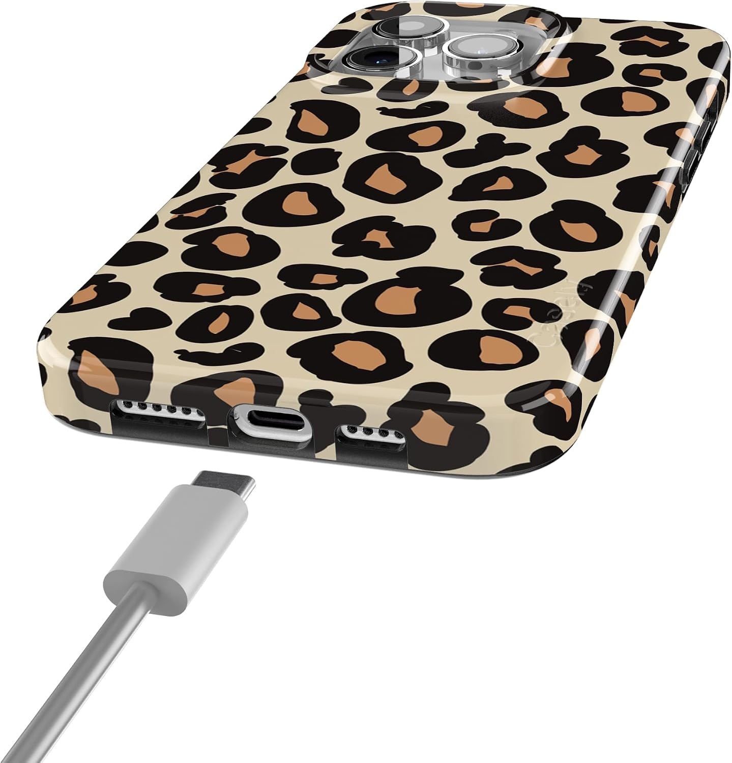 image:imageCasely iPhone 15 Pro Max Case Clear Skies Clear Shimmer Compatible with MagSafe Classic Ultra Slim DesignInto the Wild Leopard Print
