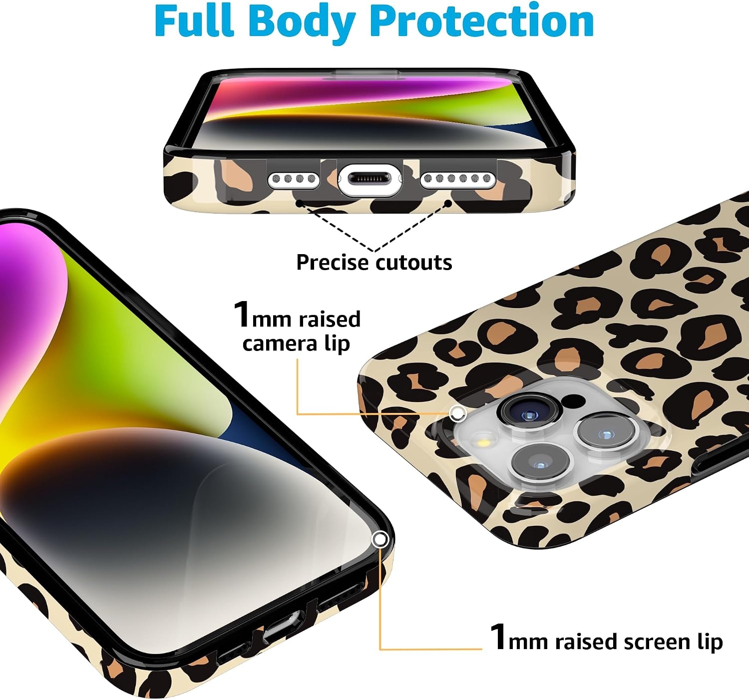 image:imageCasely iPhone 15 Pro Max Case Clear Skies Clear Shimmer Compatible with MagSafe Classic Ultra Slim DesignInto the Wild Leopard Print