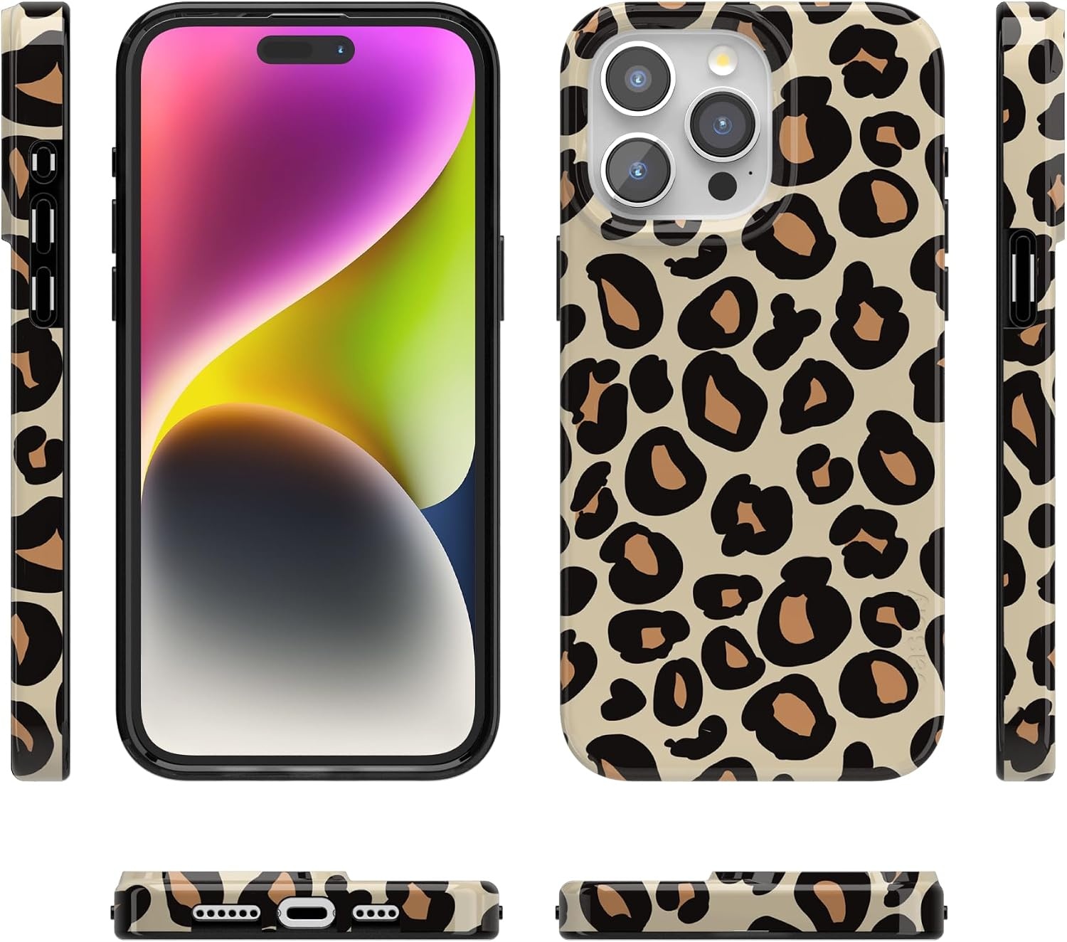 image:imageCasely iPhone 15 Pro Max Case Clear Skies Clear Shimmer Compatible with MagSafe Classic Ultra Slim DesignInto the Wild Leopard Print