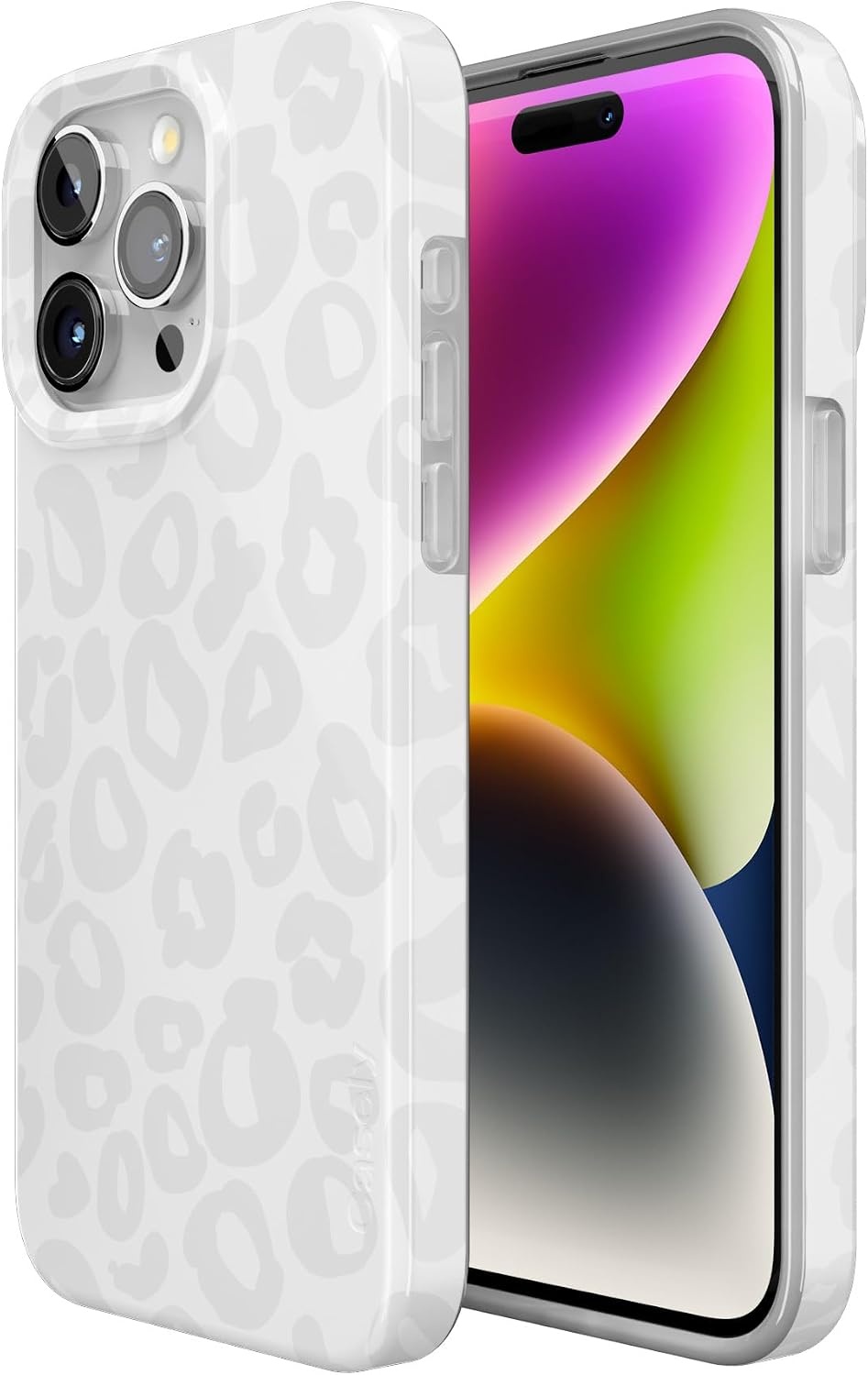 image:imageCasely iPhone 15 Pro Max Case Clear Skies Clear Shimmer Compatible with MagSafe Classic Ultra Slim DesignInto the Wild White Snow Leopard