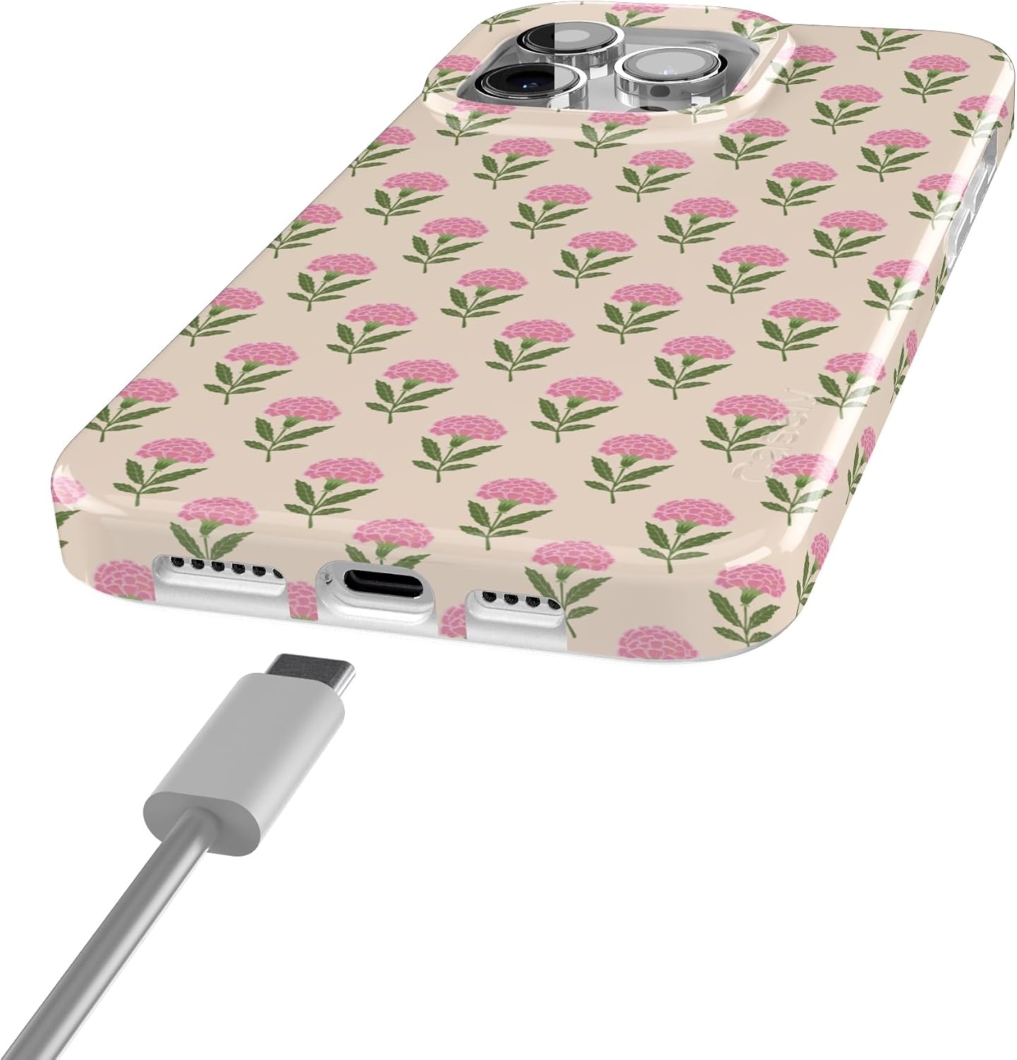 image:imageCasely iPhone 15 Pro Max Case Clear Skies Clear Shimmer Compatible with MagSafe Classic Ultra Slim DesignJennas Flowers Fun on Weekdays