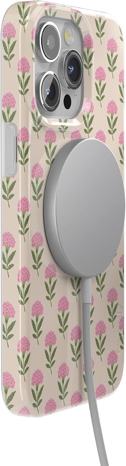 image:imageCasely iPhone 15 Pro Max Case Clear Skies Clear Shimmer Compatible with MagSafe Classic Ultra Slim DesignJennas Flowers Fun on Weekdays