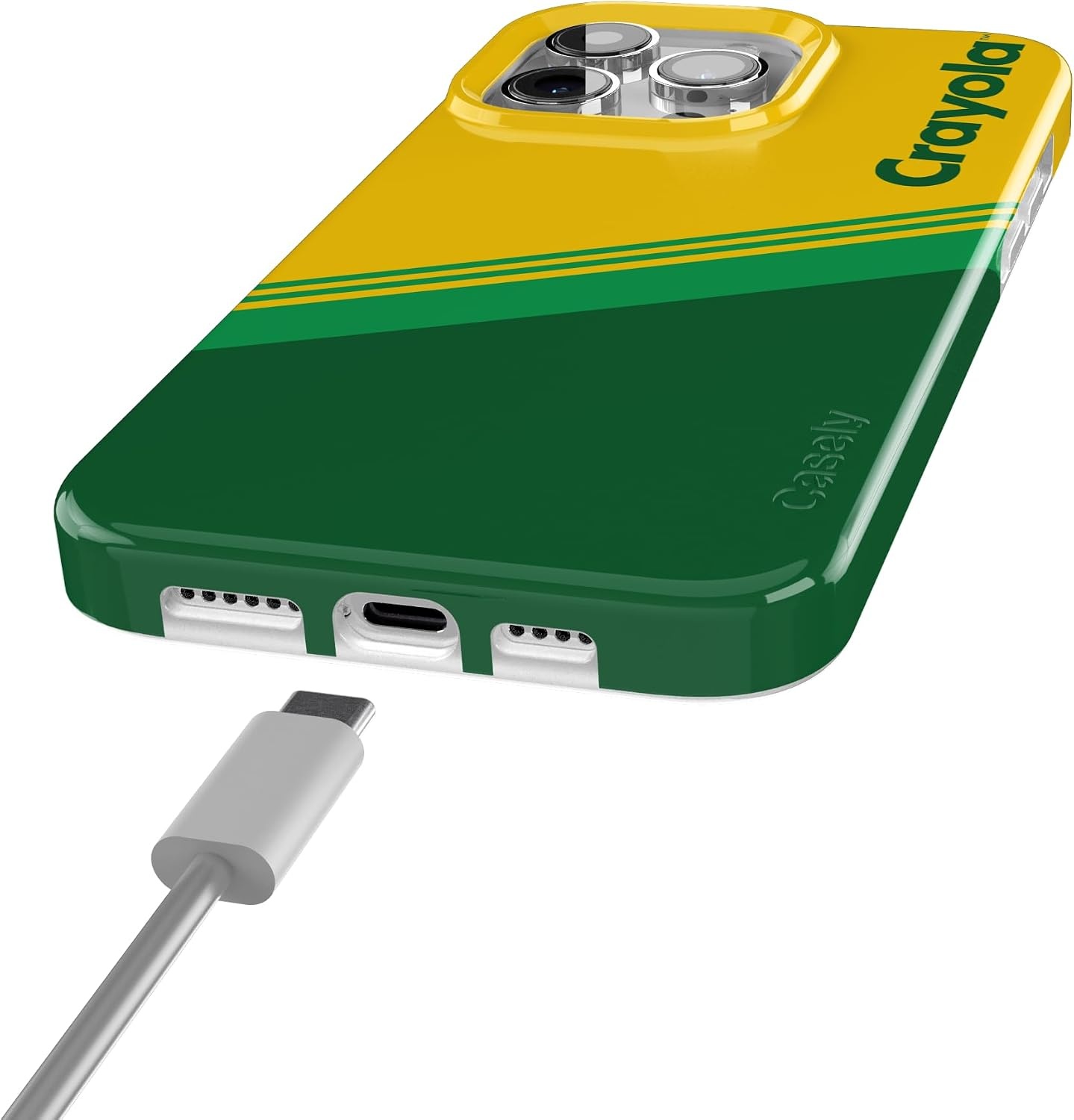 image:imageCasely iPhone 15 Pro Max Case Clear Skies Clear Shimmer Compatible with MagSafe Classic Ultra Slim DesignKeep It Classic Crayola Crayon Box