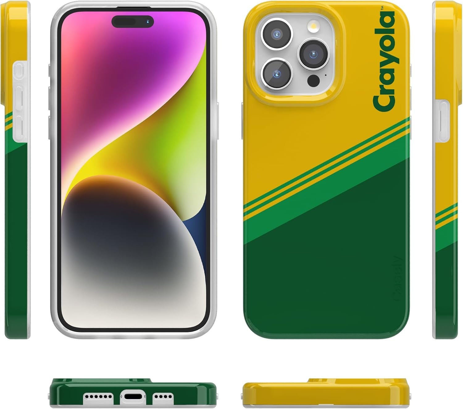 image:imageCasely iPhone 15 Pro Max Case Clear Skies Clear Shimmer Compatible with MagSafe Classic Ultra Slim DesignKeep It Classic Crayola Crayon Box