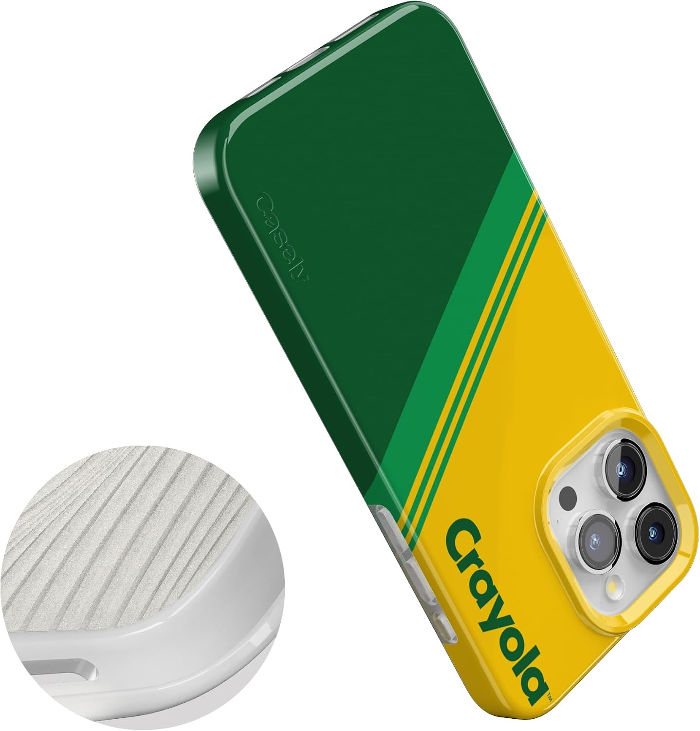 image:imageCasely iPhone 15 Pro Max Case Clear Skies Clear Shimmer Compatible with MagSafe Classic Ultra Slim DesignKeep It Classic Crayola Crayon Box