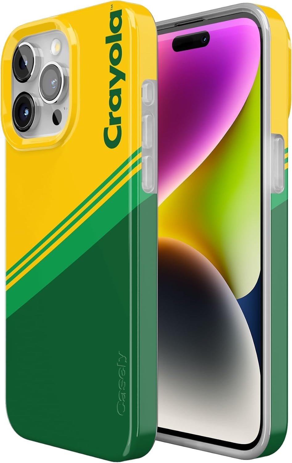 image:imageCasely iPhone 15 Pro Max Case Clear Skies Clear Shimmer Compatible with MagSafe Classic Ultra Slim DesignKeep It Classic Crayola Crayon Box
