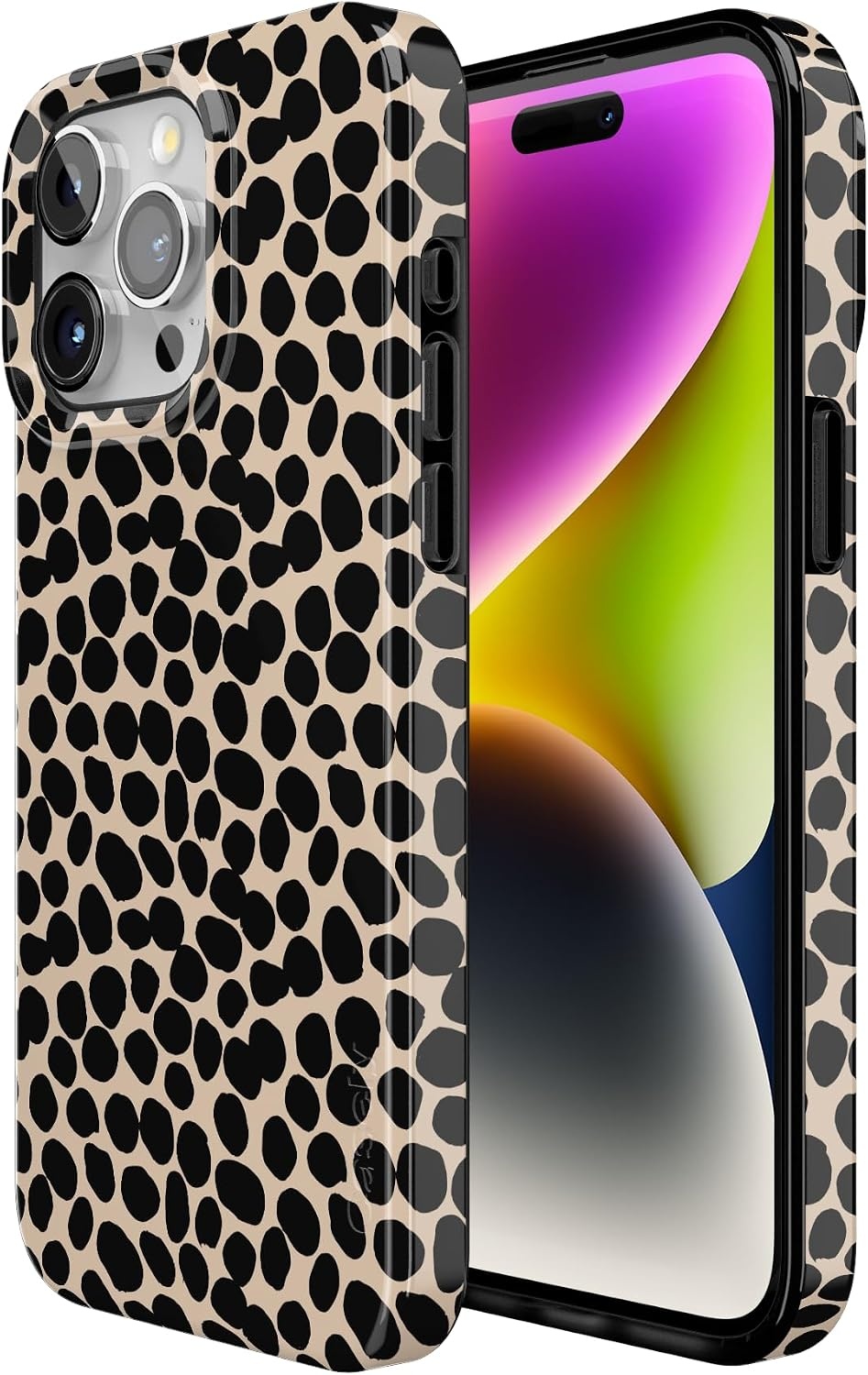 image:imageCasely iPhone 15 Pro Max Case Clear Skies Clear Shimmer Compatible with MagSafe Classic Ultra Slim DesignLost in Spots Cheetah Print