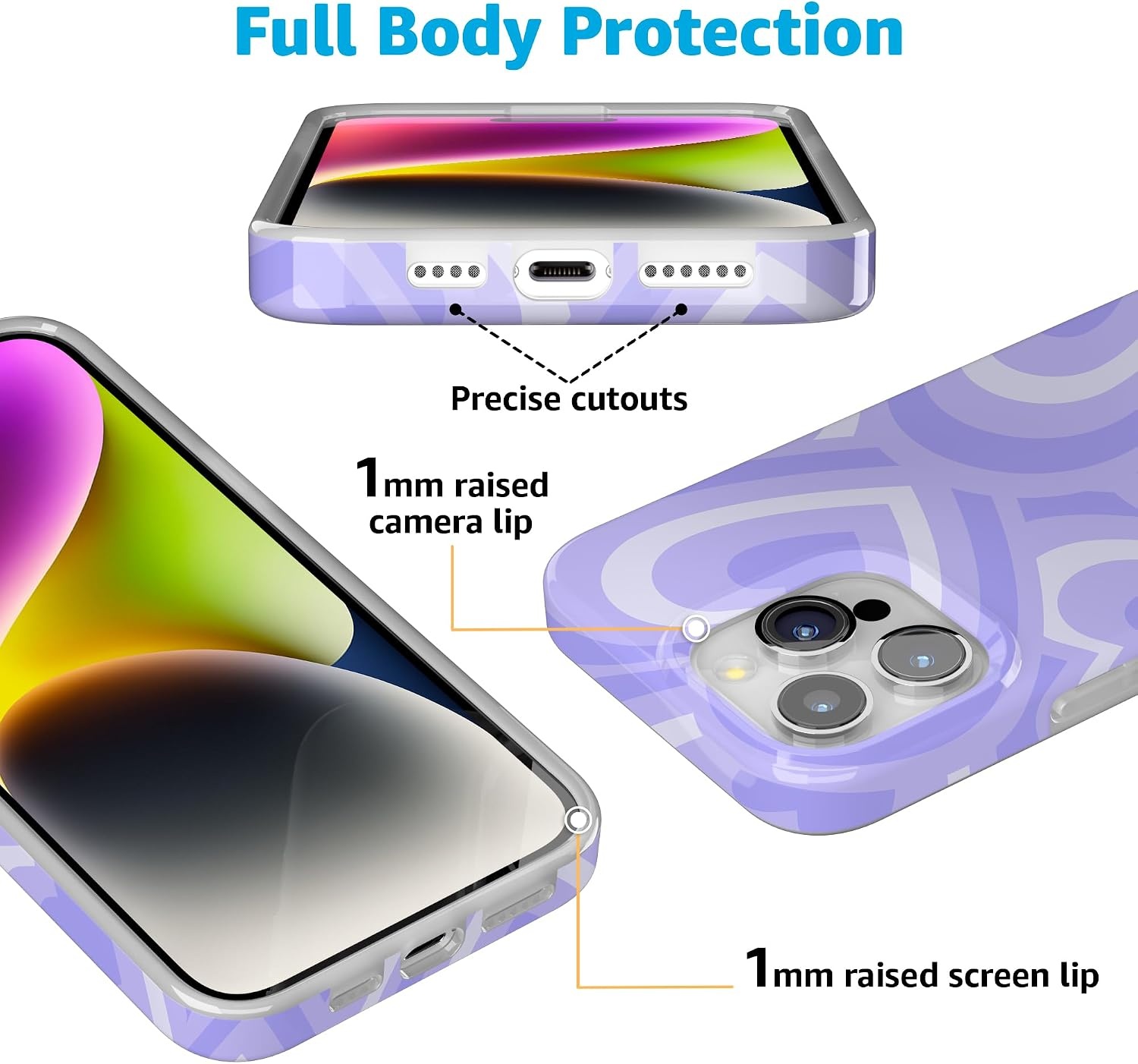 image:imageCasely iPhone 15 Pro Max Case Clear Skies Clear Shimmer Compatible with MagSafe Classic Ultra Slim DesignLove Song Lavender Heart