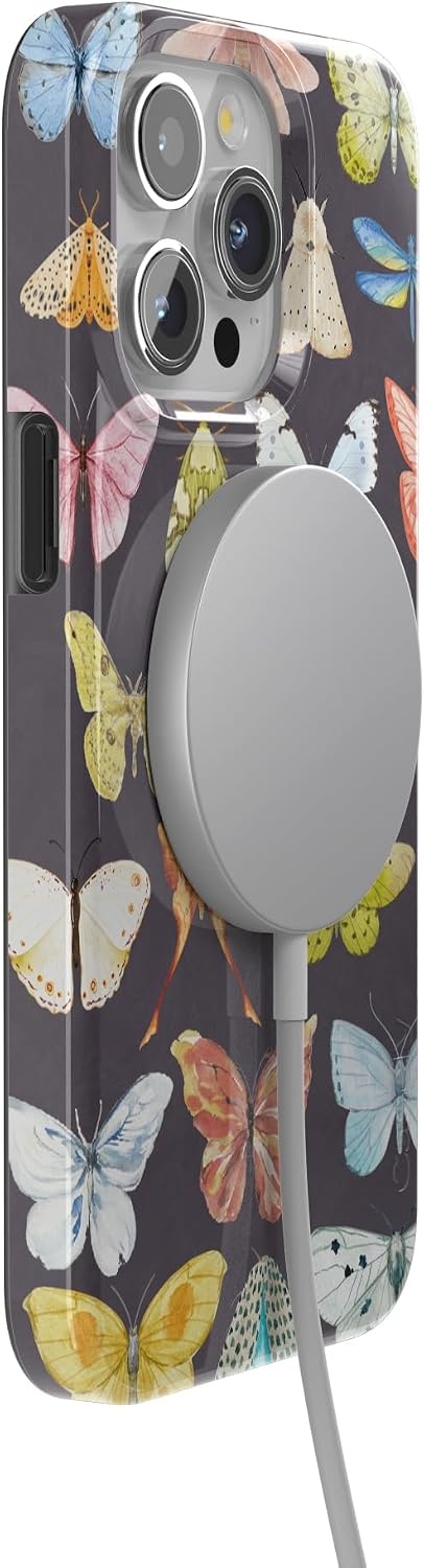 image:imageCasely iPhone 15 Pro Max Case Clear Skies Clear Shimmer Compatible with MagSafe Classic Ultra Slim DesignMidnight Monarch Jenna Palek x Casely