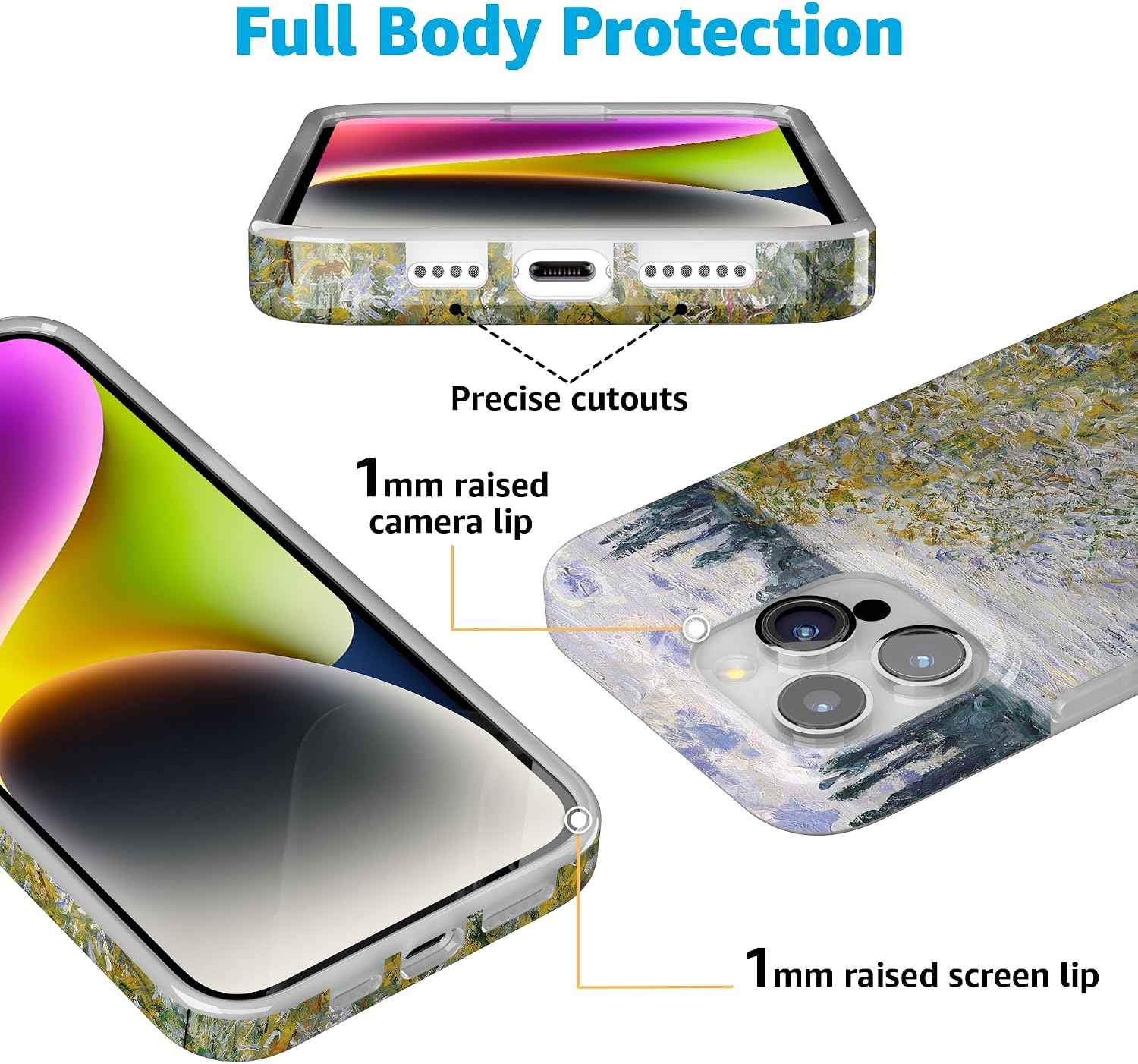 image:imageCasely iPhone 15 Pro Max Case Clear Skies Clear Shimmer Compatible with MagSafe Classic Ultra Slim DesignMonets Summer Landscape The Met Museum