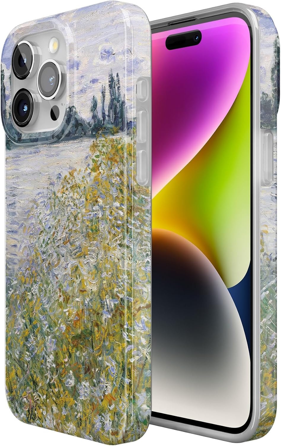image:imageCasely iPhone 15 Pro Max Case Clear Skies Clear Shimmer Compatible with MagSafe Classic Ultra Slim DesignMonets Summer Landscape The Met Museum