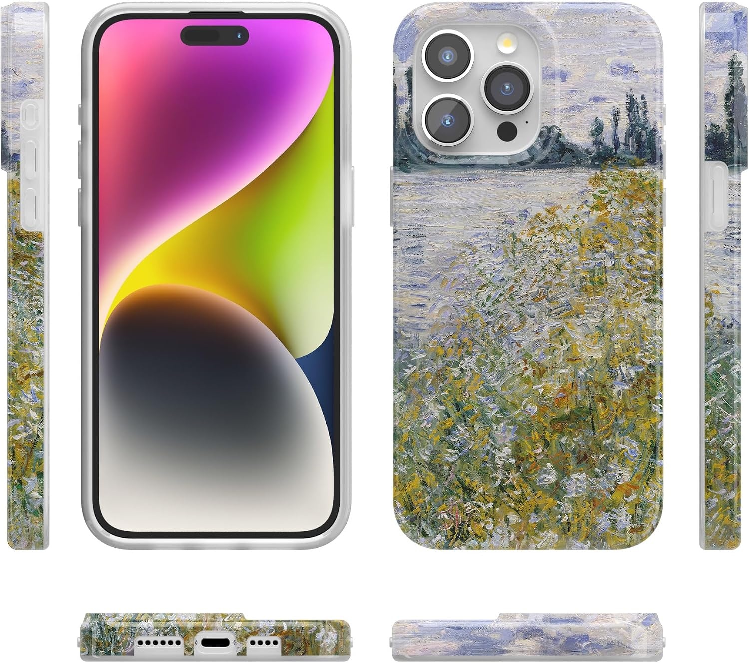 image:imageCasely iPhone 15 Pro Max Case Clear Skies Clear Shimmer Compatible with MagSafe Classic Ultra Slim DesignMonets Summer Landscape The Met Museum