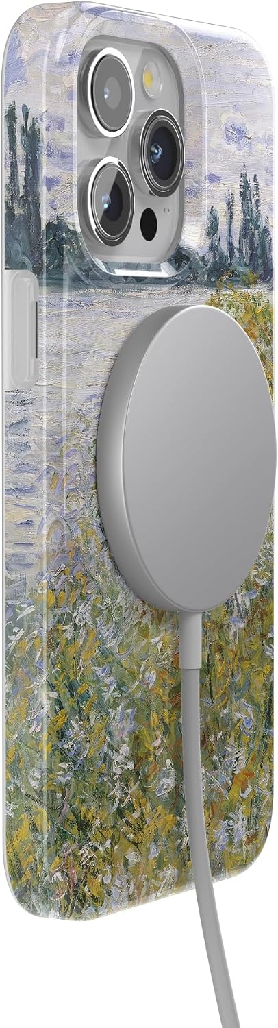 image:imageCasely iPhone 15 Pro Max Case Clear Skies Clear Shimmer Compatible with MagSafe Classic Ultra Slim DesignMonets Summer Landscape The Met Museum