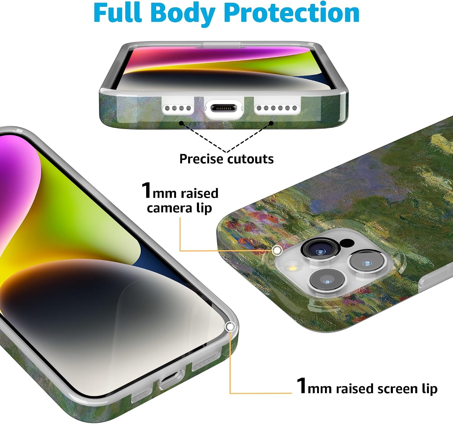 image:imageCasely iPhone 15 Pro Max Case Clear Skies Clear Shimmer Compatible with MagSafe Classic Ultra Slim DesignMonets Water Lilies The Met Museum