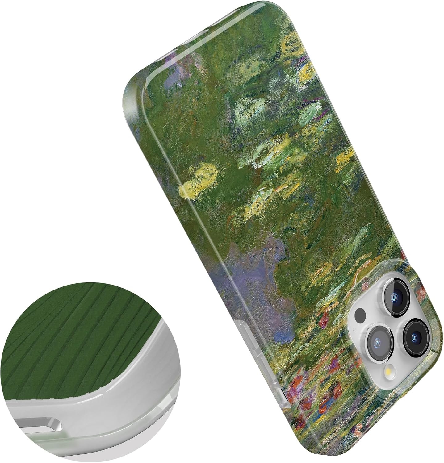 image:imageCasely iPhone 15 Pro Max Case Clear Skies Clear Shimmer Compatible with MagSafe Classic Ultra Slim DesignMonets Water Lilies The Met Museum