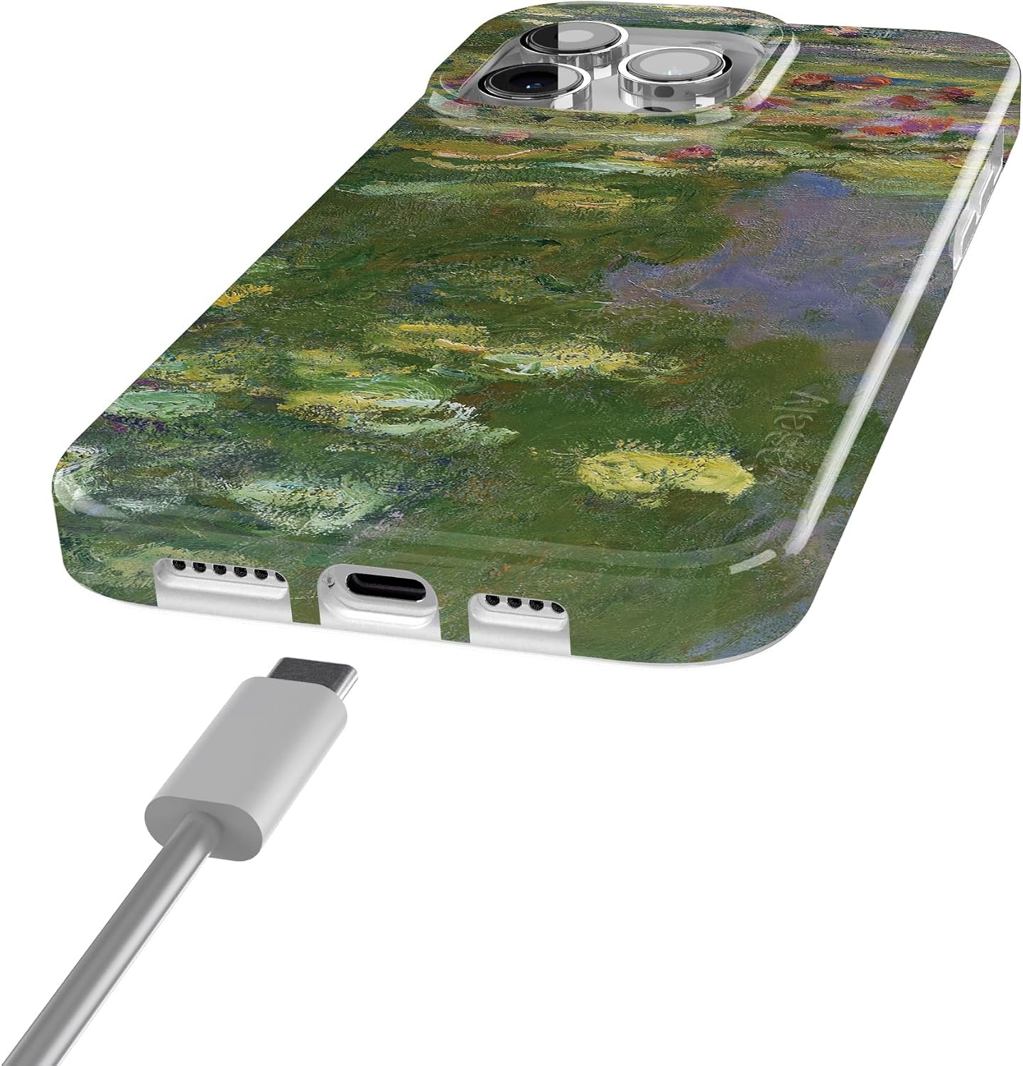 image:imageCasely iPhone 15 Pro Max Case Clear Skies Clear Shimmer Compatible with MagSafe Classic Ultra Slim DesignMonets Water Lilies The Met Museum