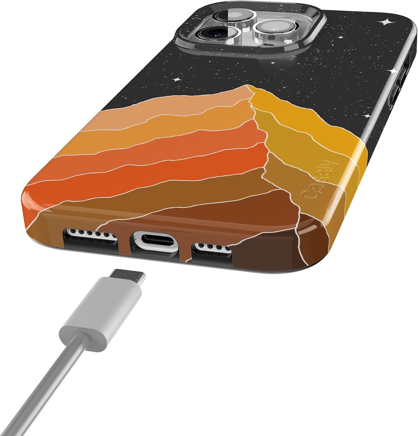 image:imageCasely iPhone 15 Pro Max Case Clear Skies Clear Shimmer Compatible with MagSafe Classic Ultra Slim DesignNight Skies Mountain Starlight