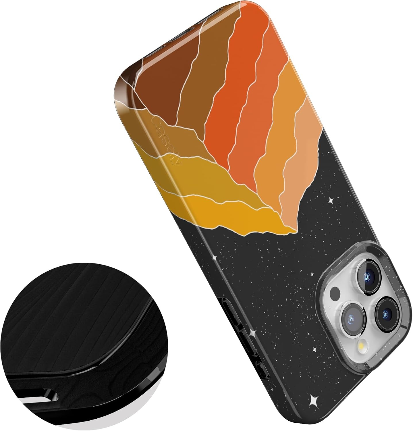 image:imageCasely iPhone 15 Pro Max Case Clear Skies Clear Shimmer Compatible with MagSafe Classic Ultra Slim DesignNight Skies Mountain Starlight