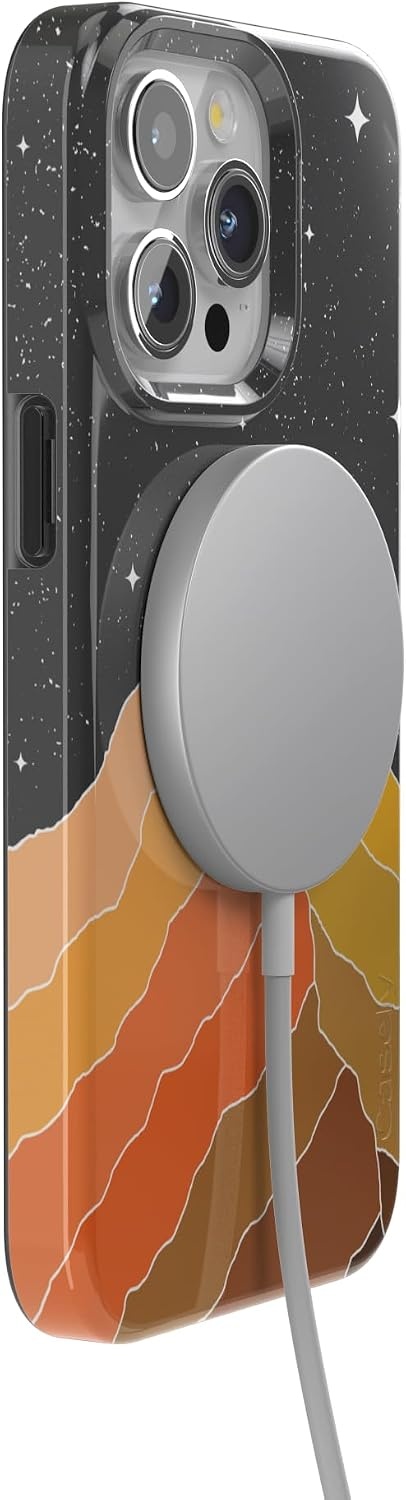 image:imageCasely iPhone 15 Pro Max Case Clear Skies Clear Shimmer Compatible with MagSafe Classic Ultra Slim DesignNight Skies Mountain Starlight