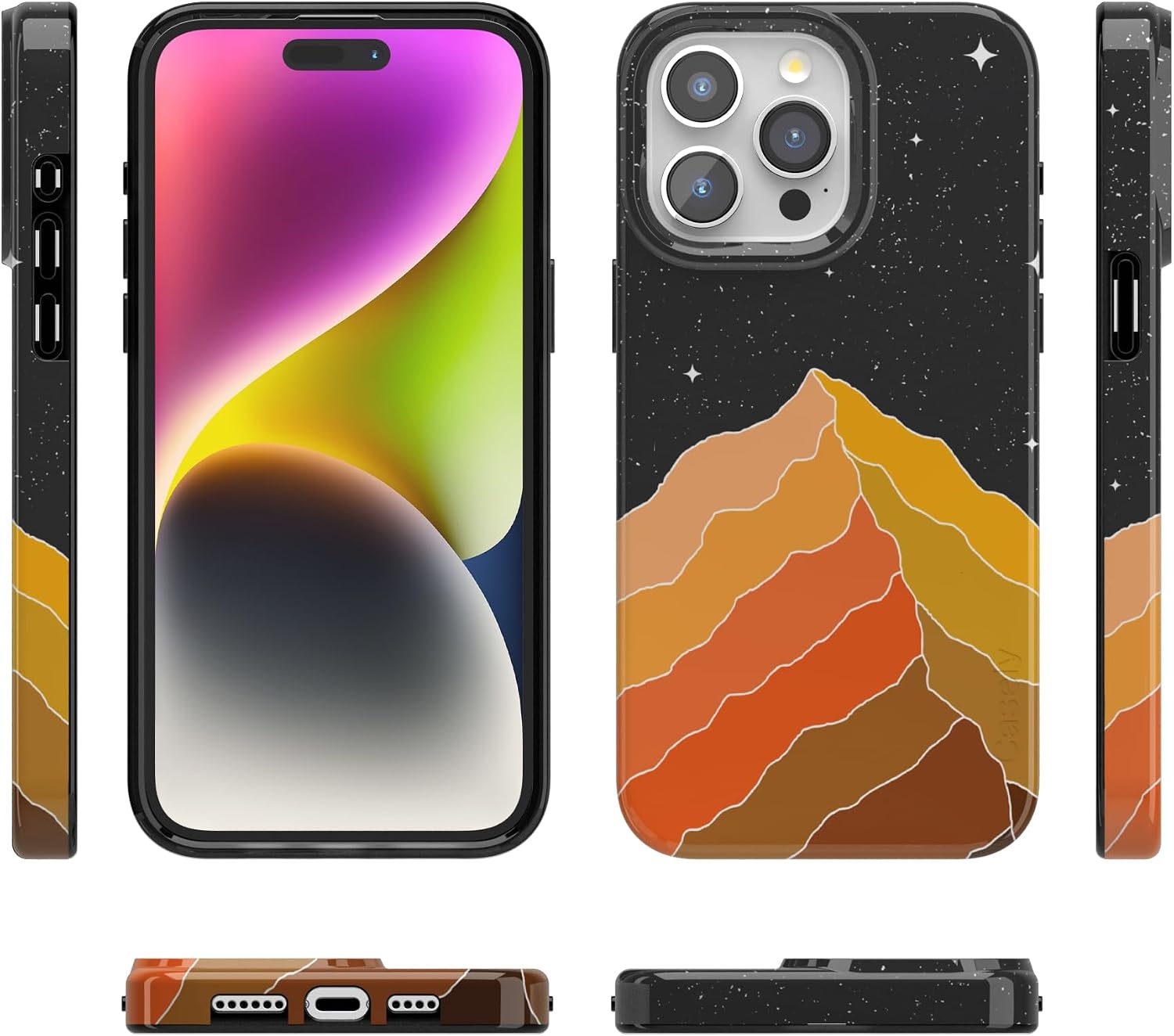 image:imageCasely iPhone 15 Pro Max Case Clear Skies Clear Shimmer Compatible with MagSafe Classic Ultra Slim DesignNight Skies Mountain Starlight