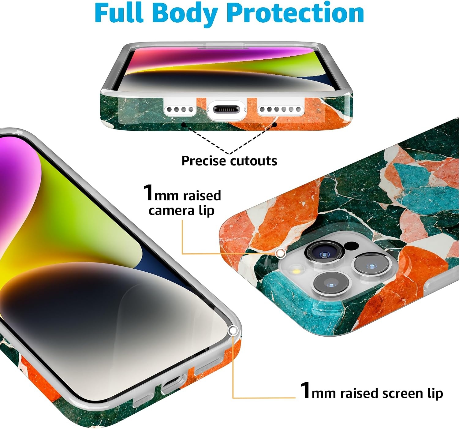 image:imageCasely iPhone 15 Pro Max Case Clear Skies Clear Shimmer Compatible with MagSafe Classic Ultra Slim DesignOf Quartz Sculpted Marble
