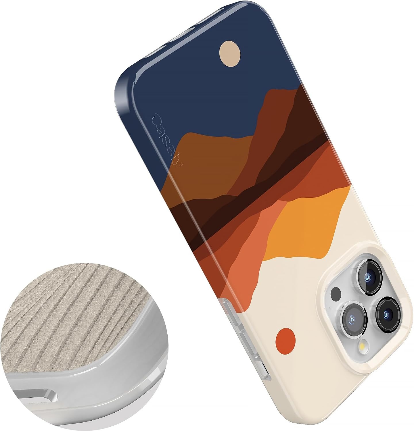 image:imageCasely iPhone 15 Pro Max Case Clear Skies Clear Shimmer Compatible with MagSafe Classic Ultra Slim DesignOpposites Attract Day Night Colorblock