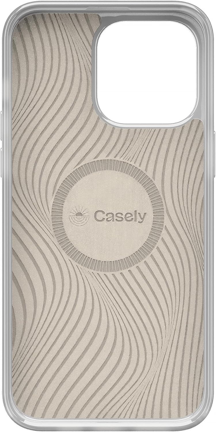image:imageCasely iPhone 15 Pro Max Case Clear Skies Clear Shimmer Compatible with MagSafe Classic Ultra Slim DesignOpposites Attract Day Night Colorblock