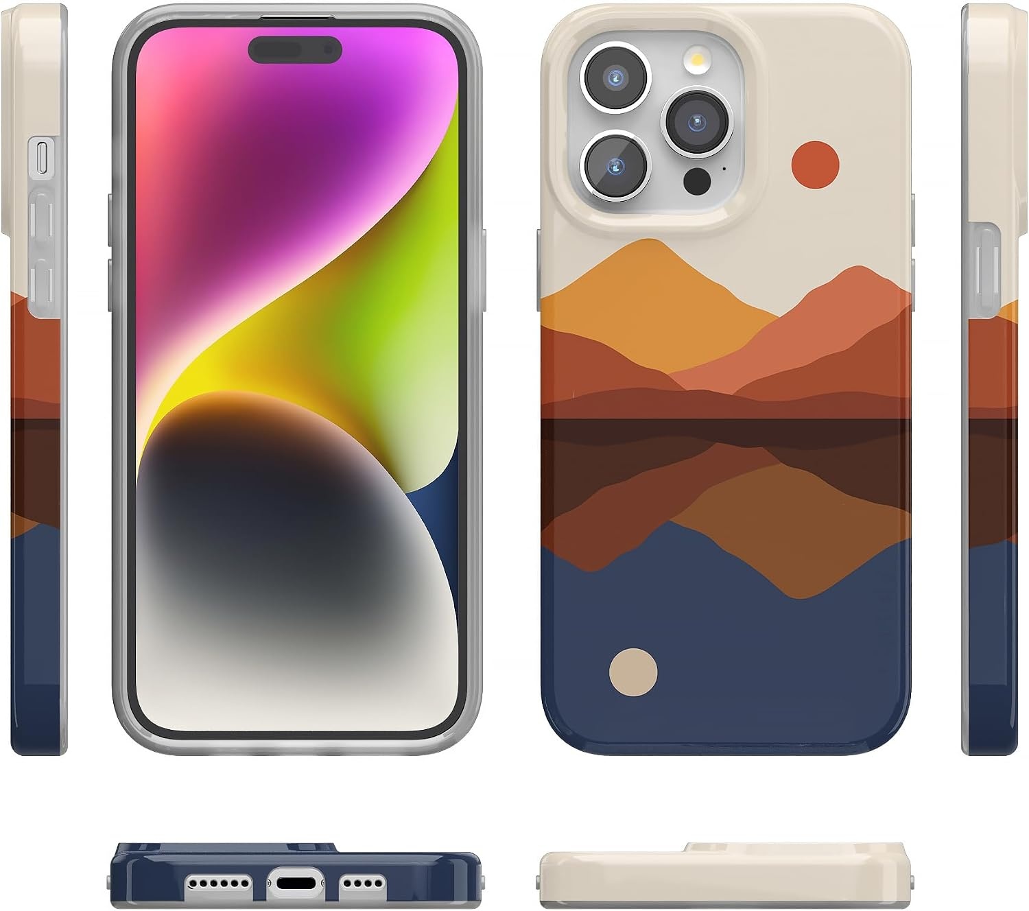 image:imageCasely iPhone 15 Pro Max Case Clear Skies Clear Shimmer Compatible with MagSafe Classic Ultra Slim DesignOpposites Attract Day Night Colorblock