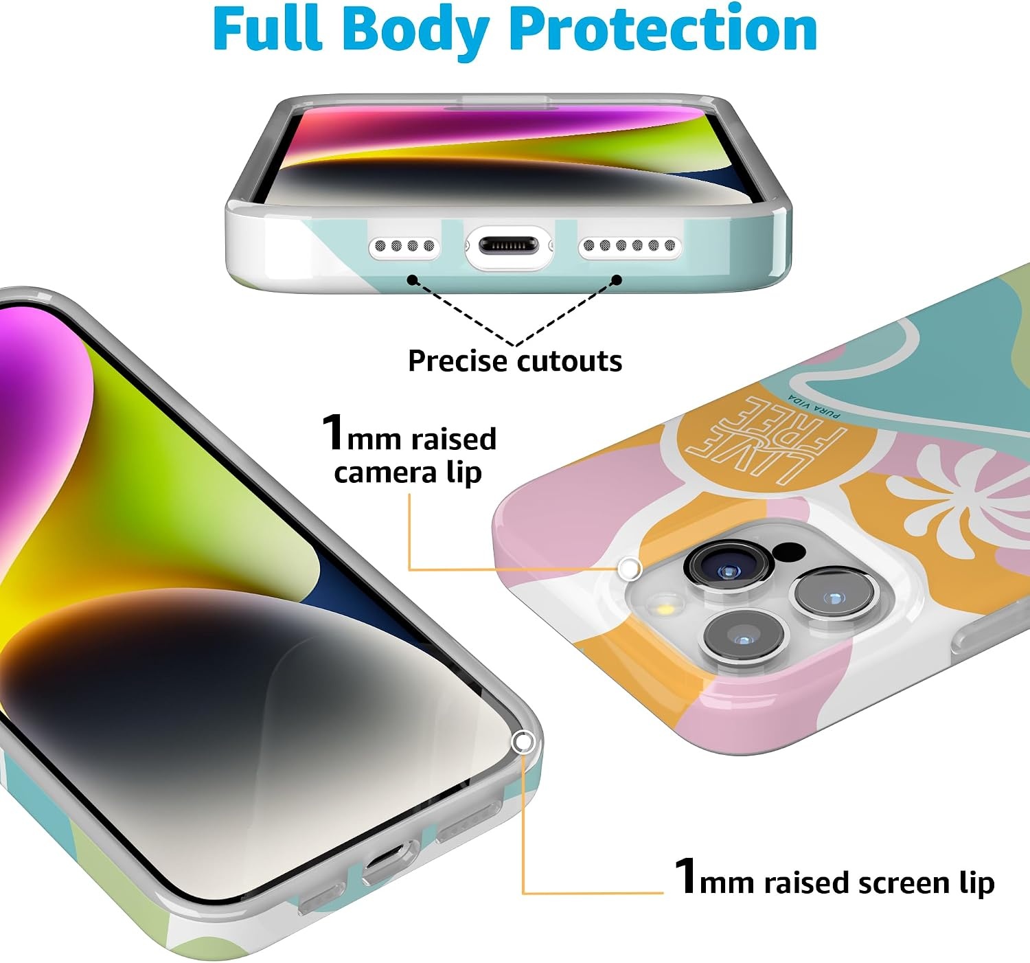 image:imageCasely iPhone 15 Pro Max Case Clear Skies Clear Shimmer Compatible with MagSafe Classic Ultra Slim DesignPura Vida Tropical Dreams