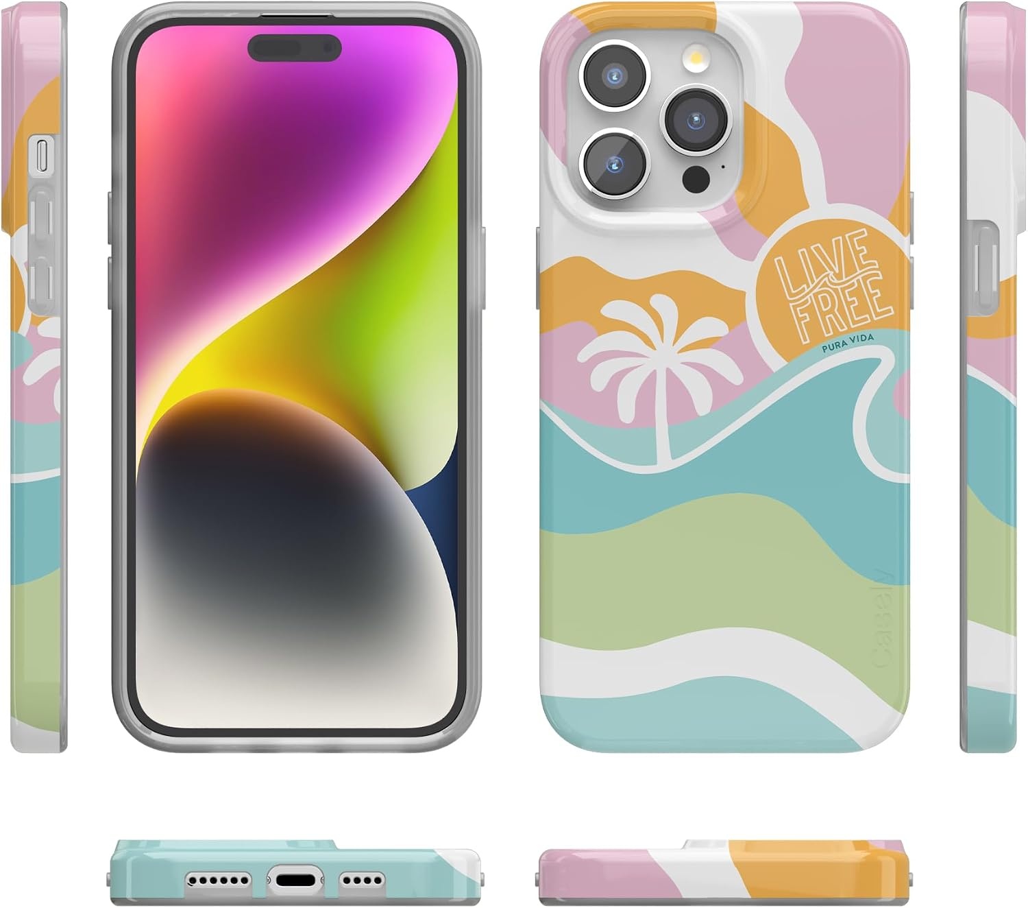 image:imageCasely iPhone 15 Pro Max Case Clear Skies Clear Shimmer Compatible with MagSafe Classic Ultra Slim DesignPura Vida Tropical Dreams