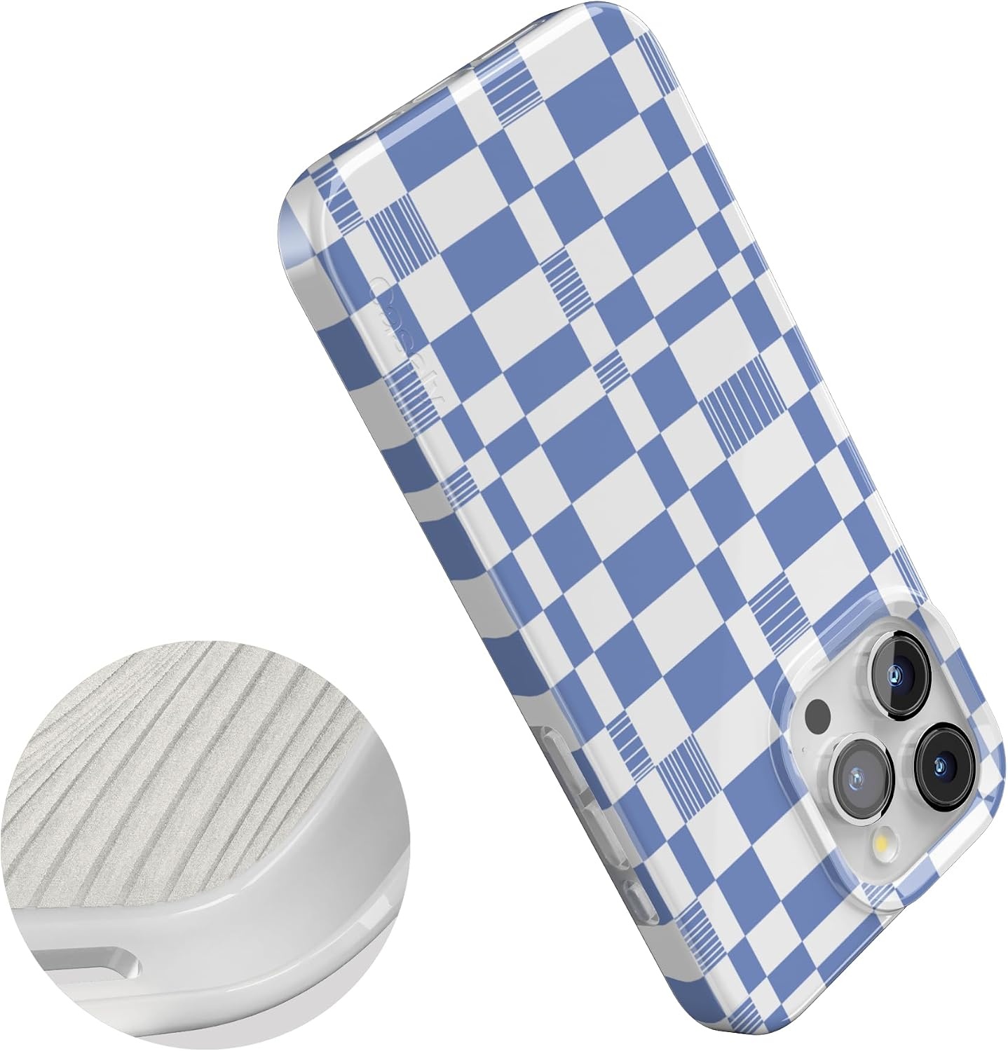 image:imageCasely iPhone 15 Pro Max Case Clear Skies Clear Shimmer Compatible with MagSafe Classic Ultra Slim DesignReality Check Periwinkle