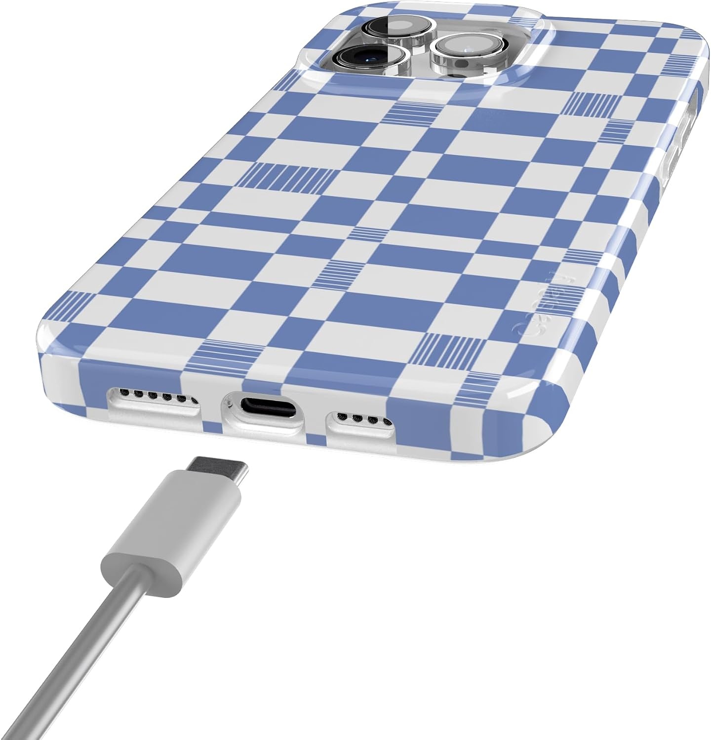 image:imageCasely iPhone 15 Pro Max Case Clear Skies Clear Shimmer Compatible with MagSafe Classic Ultra Slim DesignReality Check Periwinkle