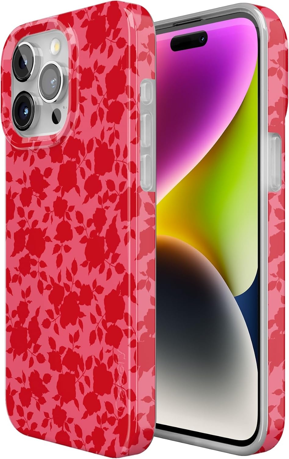 image:imageCasely iPhone 15 Pro Max Case Clear Skies Clear Shimmer Compatible with MagSafe Classic Ultra Slim DesignRose Garden Red Aesthetic