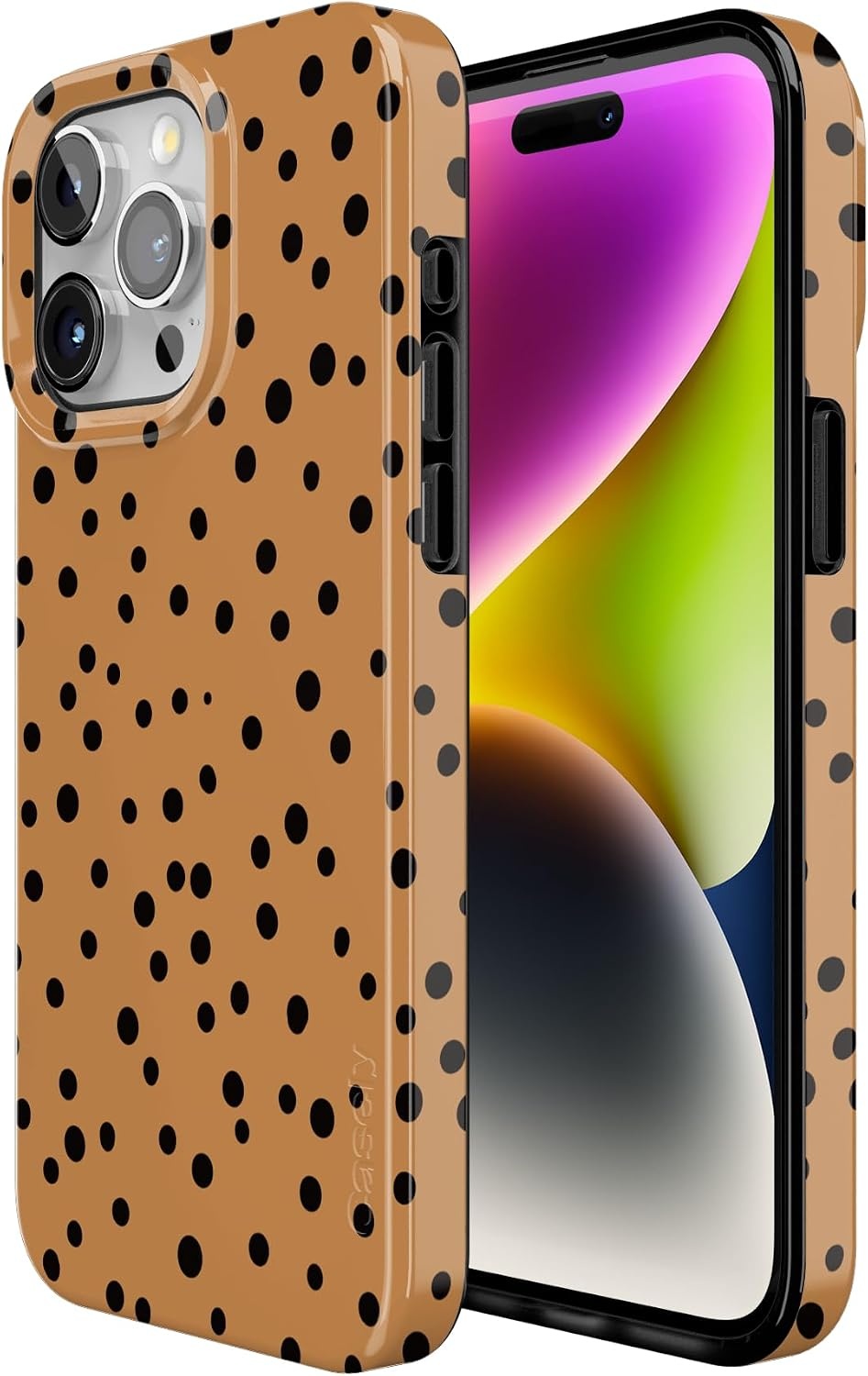 image:imageCasely iPhone 15 Pro Max Case Clear Skies Clear Shimmer Compatible with MagSafe Classic Ultra Slim DesignSpot On Dotted Animal Print