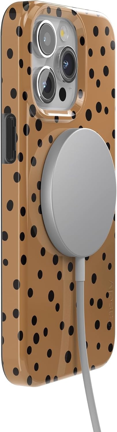 image:imageCasely iPhone 15 Pro Max Case Clear Skies Clear Shimmer Compatible with MagSafe Classic Ultra Slim DesignSpot On Dotted Animal Print