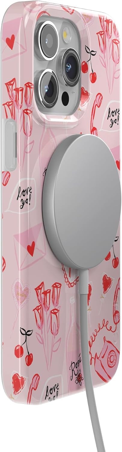 image:imageCasely iPhone 15 Pro Max Case Clear Skies Clear Shimmer Compatible with MagSafe Classic Ultra Slim DesignThats Amore Valentines
