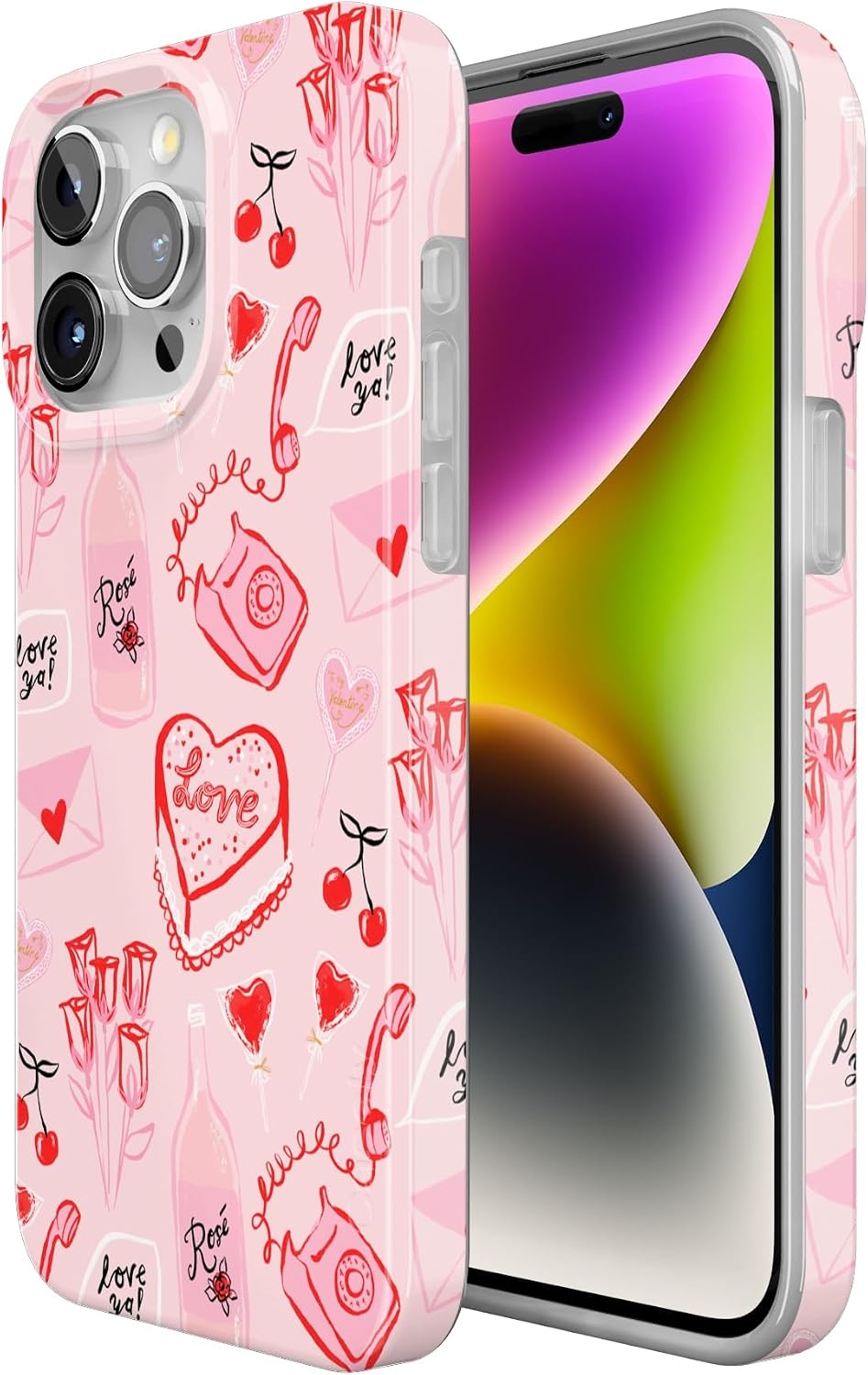 image:imageCasely iPhone 15 Pro Max Case Clear Skies Clear Shimmer Compatible with MagSafe Classic Ultra Slim DesignThats Amore Valentines