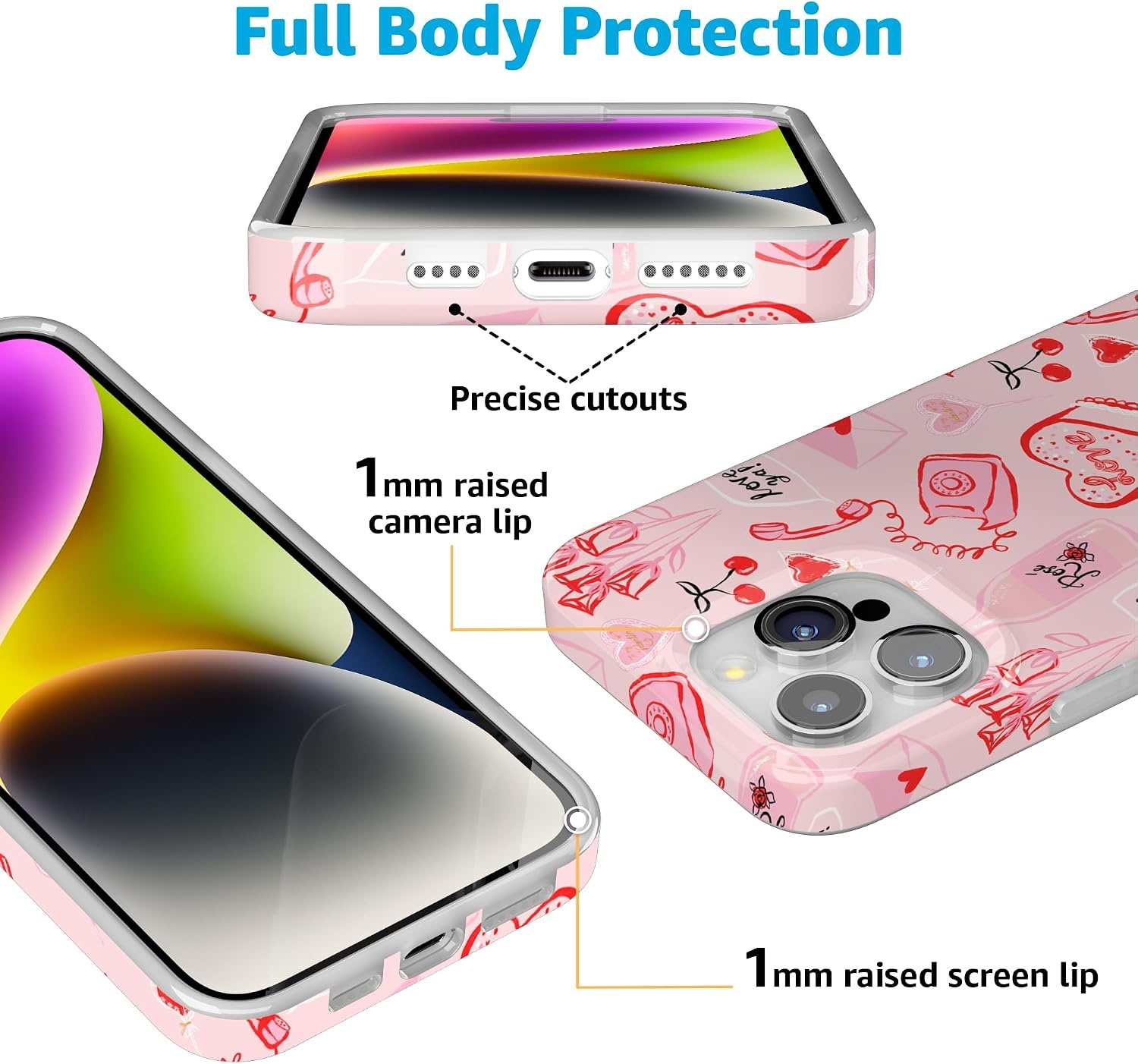image:imageCasely iPhone 15 Pro Max Case Clear Skies Clear Shimmer Compatible with MagSafe Classic Ultra Slim DesignThats Amore Valentines