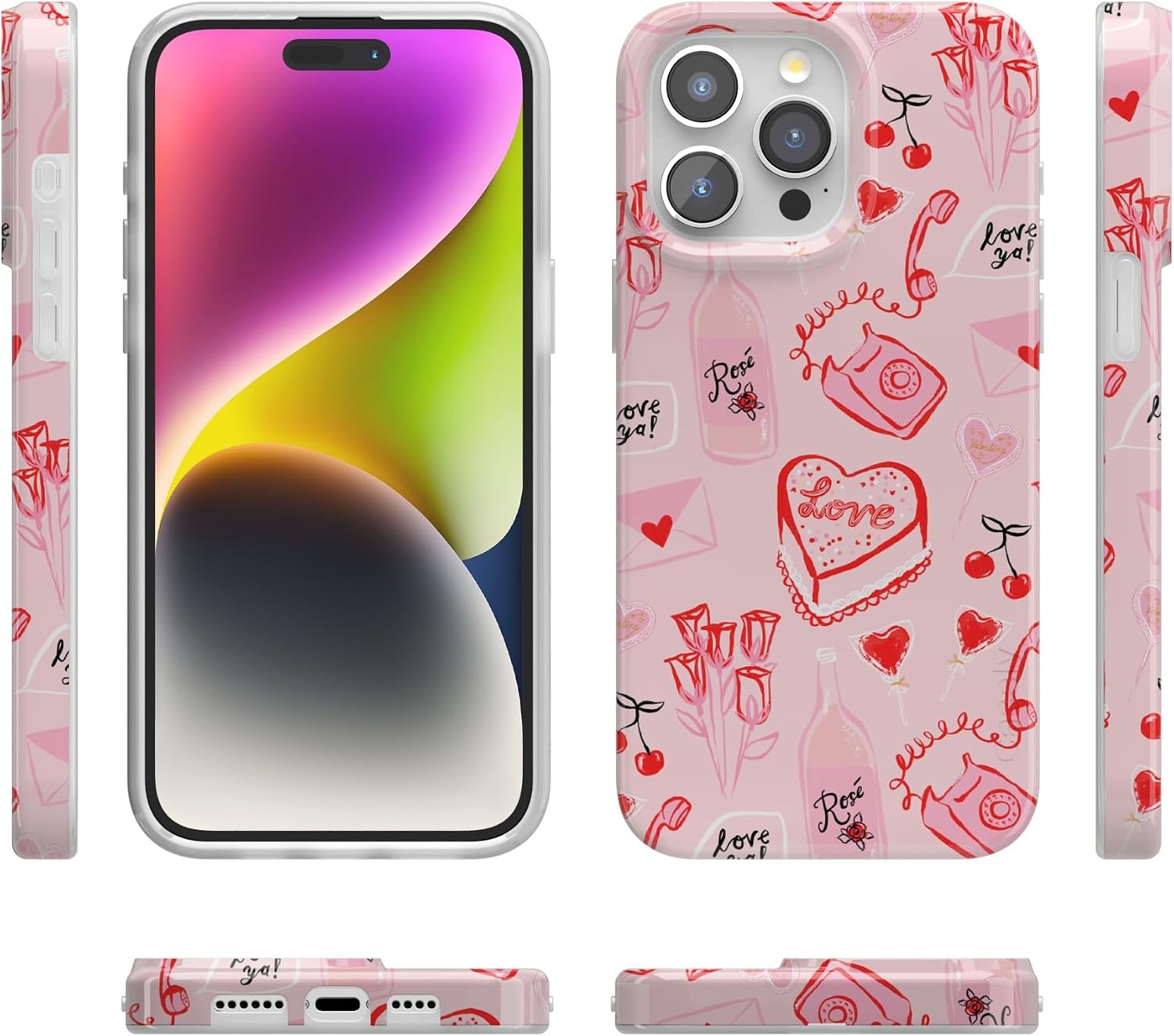 image:imageCasely iPhone 15 Pro Max Case Clear Skies Clear Shimmer Compatible with MagSafe Classic Ultra Slim DesignThats Amore Valentines