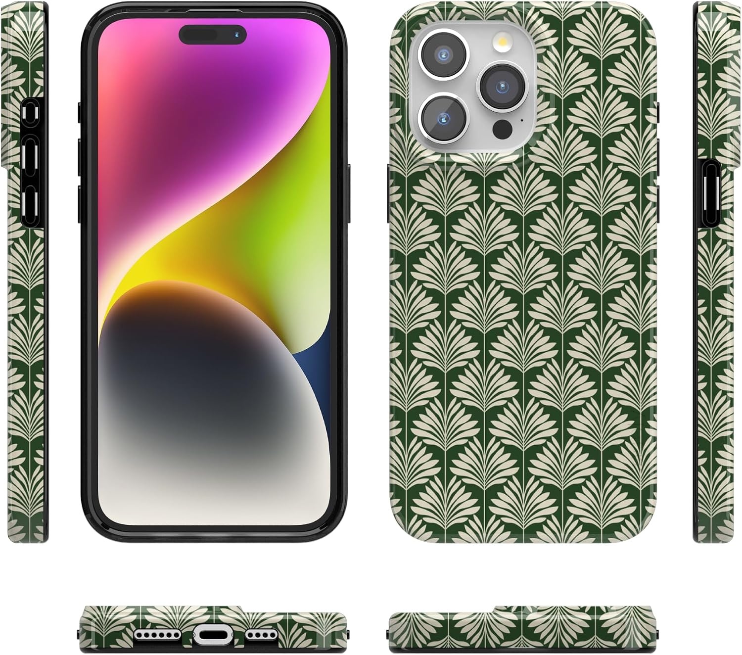 image:imageCasely iPhone 15 Pro Max Case Clear Skies Clear Shimmer Compatible with MagSafe Classic Ultra Slim DesignThe Boyfriend Collection Cabana Nights