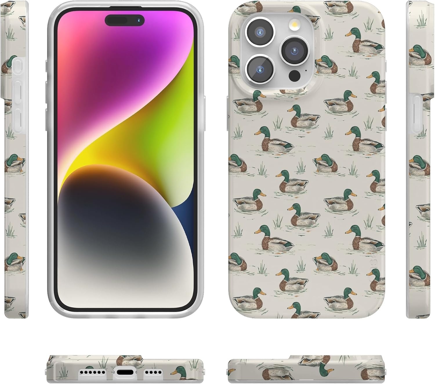 image:imageCasely iPhone 15 Pro Max Case Clear Skies Clear Shimmer Compatible with MagSafe Classic Ultra Slim DesignThe Boyfriend Collection Mallard Co