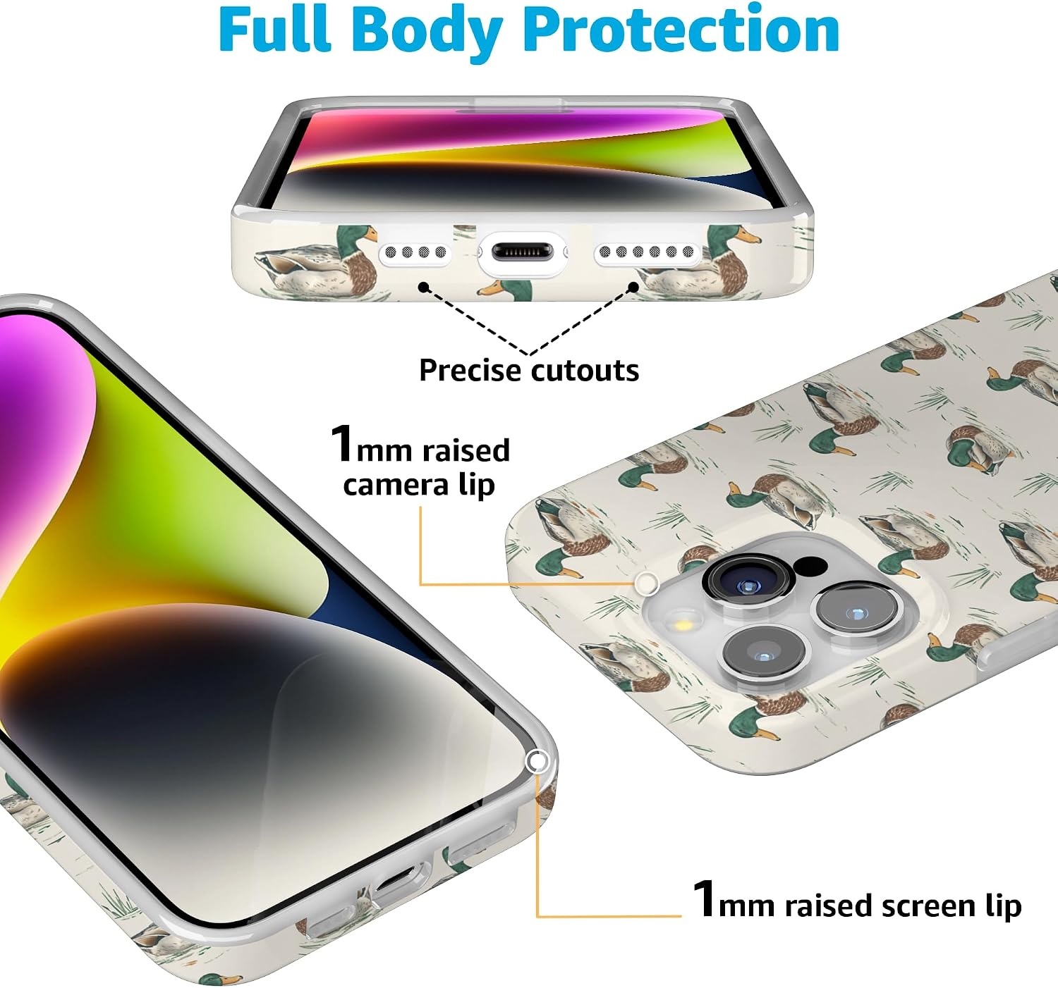 image:imageCasely iPhone 15 Pro Max Case Clear Skies Clear Shimmer Compatible with MagSafe Classic Ultra Slim DesignThe Boyfriend Collection Mallard Co