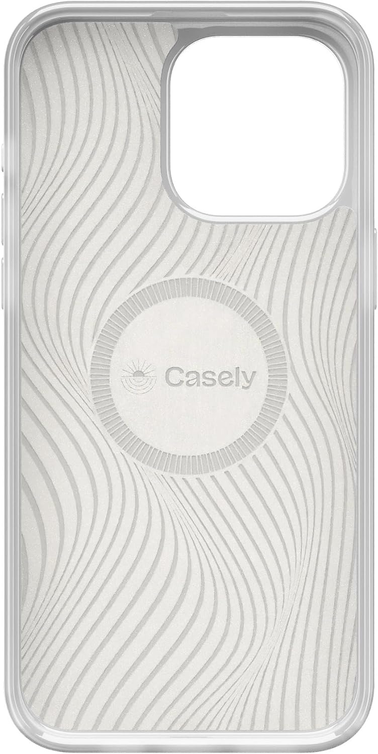 image:imageCasely iPhone 15 Pro Max Case Clear Skies Clear Shimmer Compatible with MagSafe Classic Ultra Slim DesignThe Boyfriend Collection Mallard Co