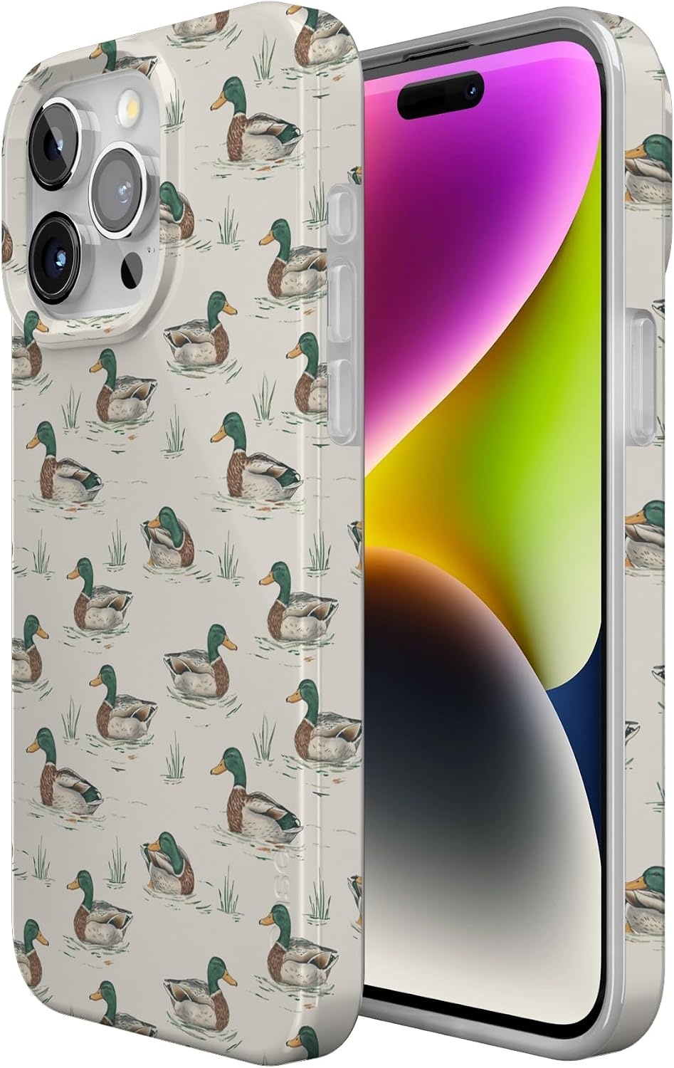 image:imageCasely iPhone 15 Pro Max Case Clear Skies Clear Shimmer Compatible with MagSafe Classic Ultra Slim DesignThe Boyfriend Collection Mallard Co